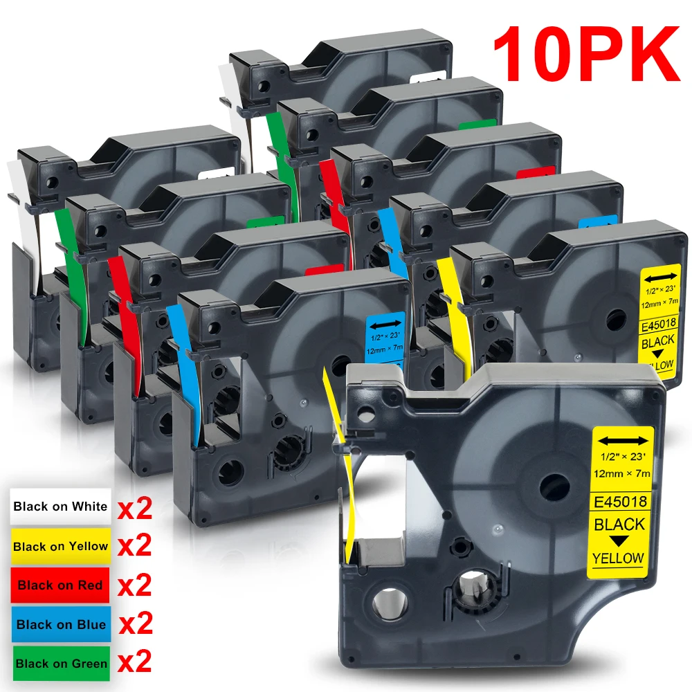 Labelwell 12 mm Etiqueta para Dymo d1 45013 40913 43613 45018 Compatível para Dymo Labelmanager 160 280 Labelpoint 100 Fabricante de Etiquetas