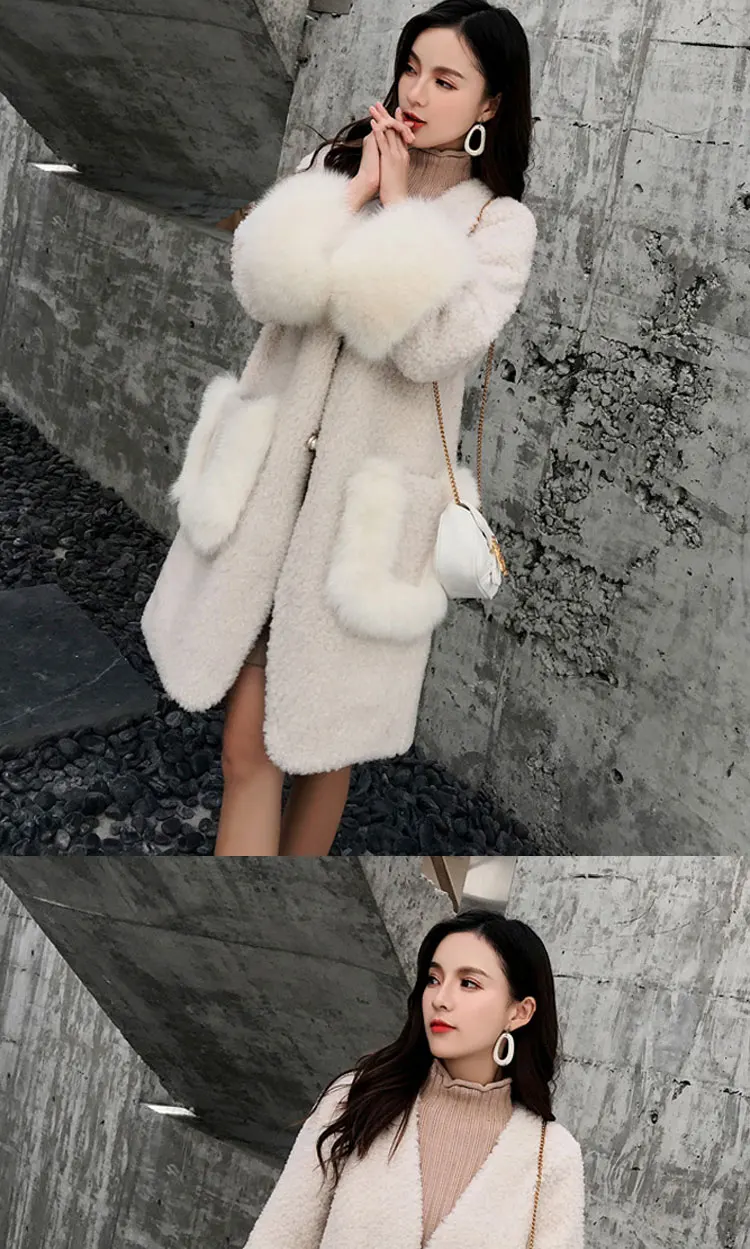 Abrigo de piel de conejo de alta calidad de Invierno para mujer abrigo de piel larga de lujo abrigo de solaa suelt