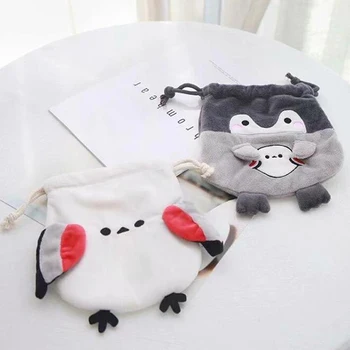 

Cosmetic Storage Bag Cute Cartoon Penguin Drawstring Bundle Pocket Small Item Storage Bag Cosmetic Plush Storage Bag Sorting Bag