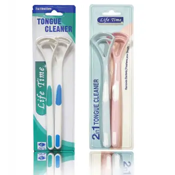 

VIBRANT GLAMOUR 2 Pcs/set Deep Cleaning Oral Tongue Coating Brush Cleaner Scraping Tongue Brush