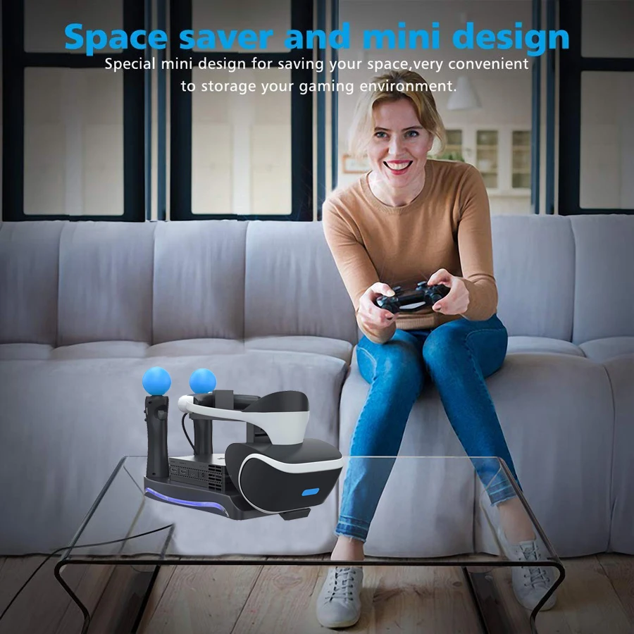 PS4 PS VR зарядная подставка для хранения Move контроллер зарядное устройство станция гарнитура процессор витрина для Playstation VR PSVR CUH-ZVR2