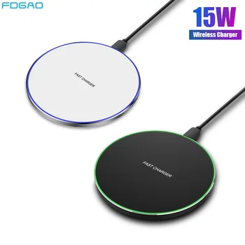 

FDGAO 15W QC 3.0 Qi Wireless Charger For iPhone 11 Pro X XS Max XR 8 Samsung S10 S20 S9 Note 10 9 8 Wireless Fast Charging Pad