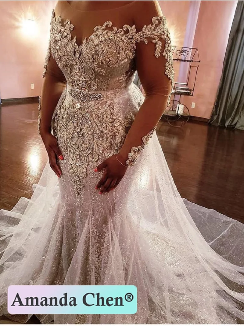 Vestido de noiva свадебное платье русалки Иллюзия невесты платье abiti da sposa robe de Marie dos