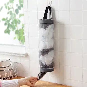 

Kitchen Storage Hanging Kitchen Garbage Bag Convenient Extraction Storage Bag Plastic Bag Shopping Bag Mesh Bag 17*17*47CM