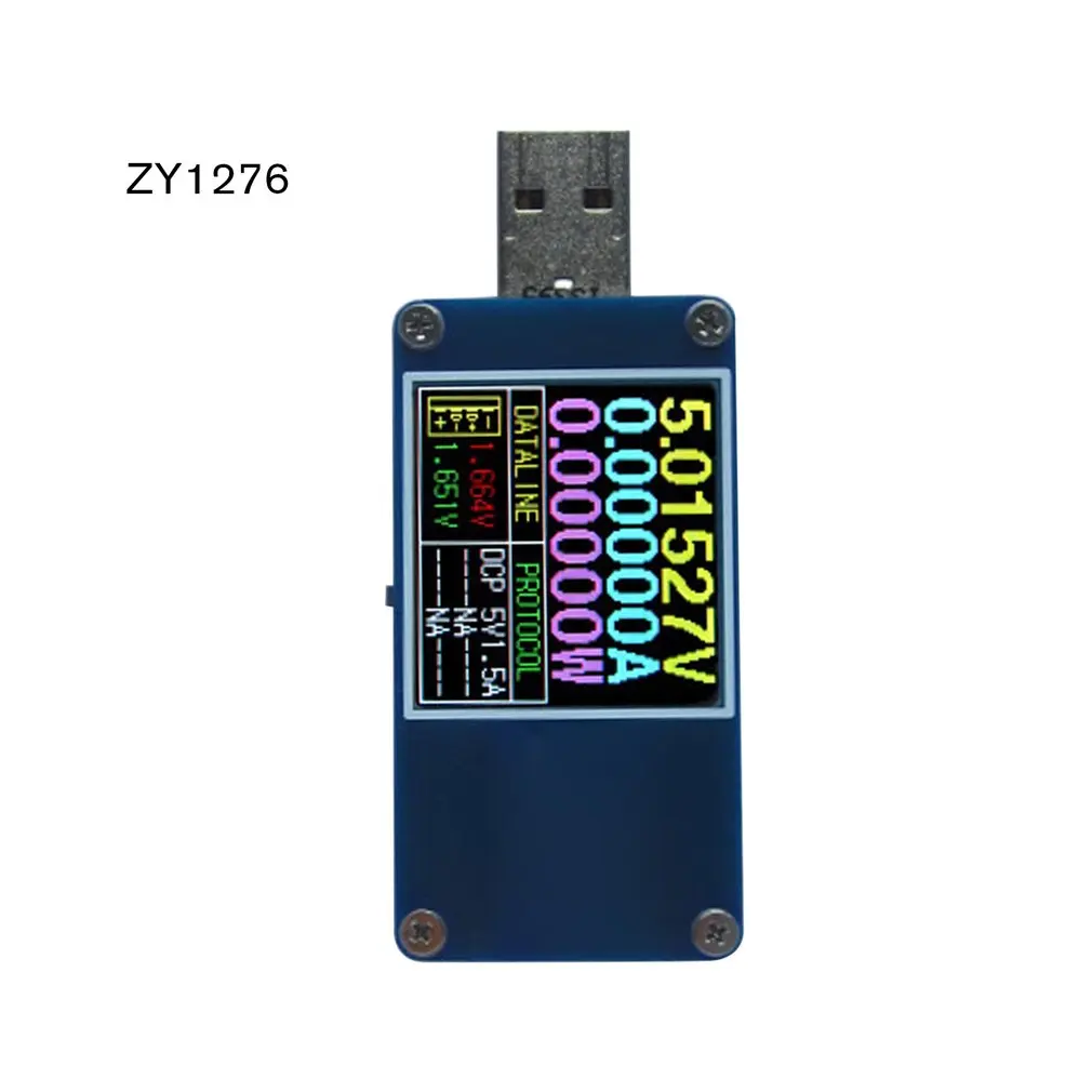 

ZY1276P Blue table USB Tester Current Voltage Coulometric Capacity Meter Voltmeter Ammeter USB2.0 Communication