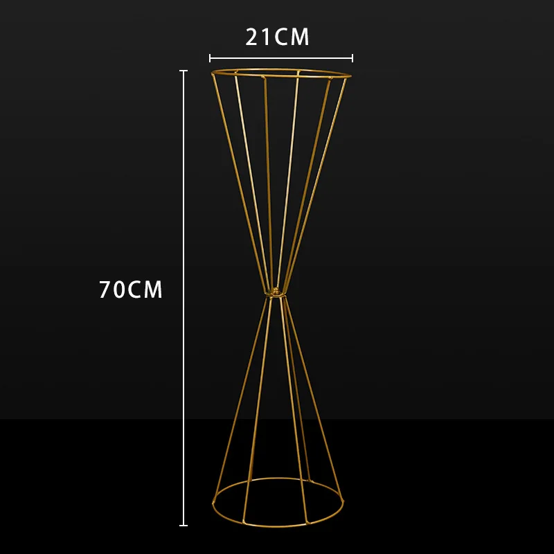 Железная Цветочная подставка, ваза, свадебные реквизиты, кованый искусственный цветочный стол, Центральные элементы, дорога, цветочный шар, ваза, свадебное украшение - Цвет: E gold
