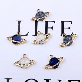 

10pcs Satellite Planet Enamel Charms Necklace Making Alloy Pendant for Bracelets Jewelry Accessories DIY Craft Friend Gift