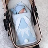 Baby Blankets 100%Cotton Plaid Knitted Newborn Girl Boy Stroller Wrap Swaddle Cute 3D Rabbits Pom Pom Infant Bedding Crib Quilts 3