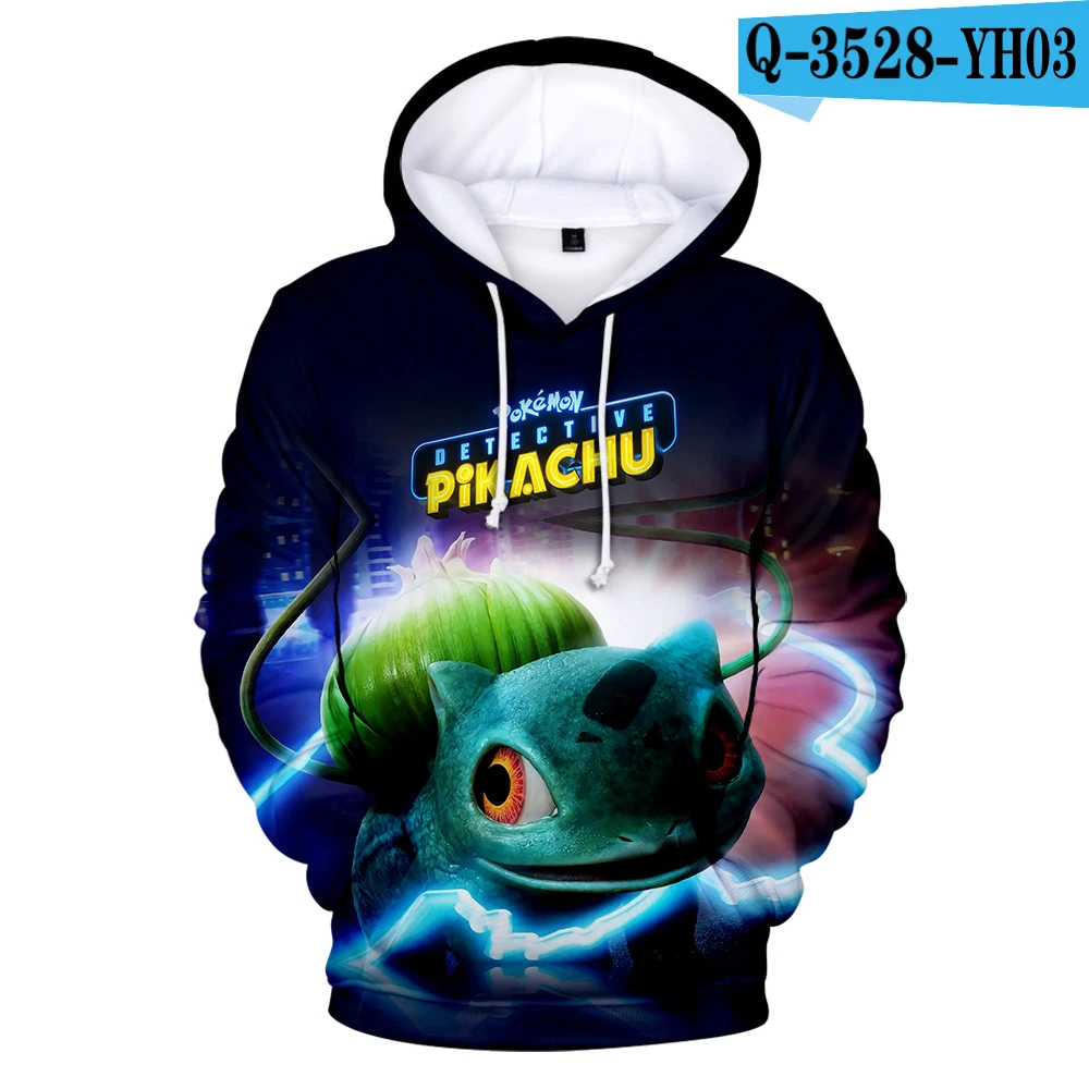 3D New Pokemon Detective Pikachu 3D Hoodies Men/women Fashion yellow children Warm Harajkuku 3D Print pikachu boys/girls Kids Hoody - Цвет: 3D