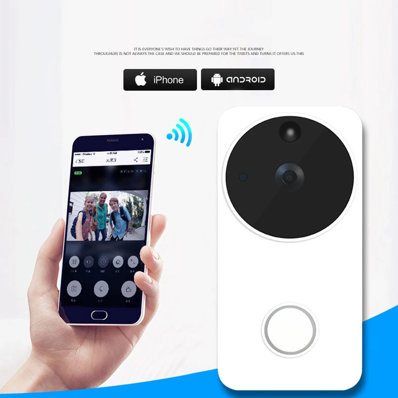 HD WiFi видеодомофон дверной звонок камера со смартфоном приложение дистанционное управление дверное кольцо домофон камера безопасности звонок