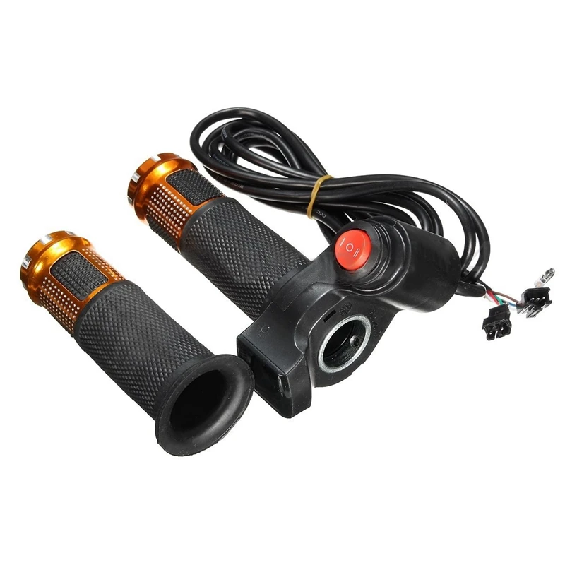 Dropship-24V 36V 48V 3 Speed Electric Scooter Throttle Grip Handlebar LED Digital Meter - Цвет: Yellow