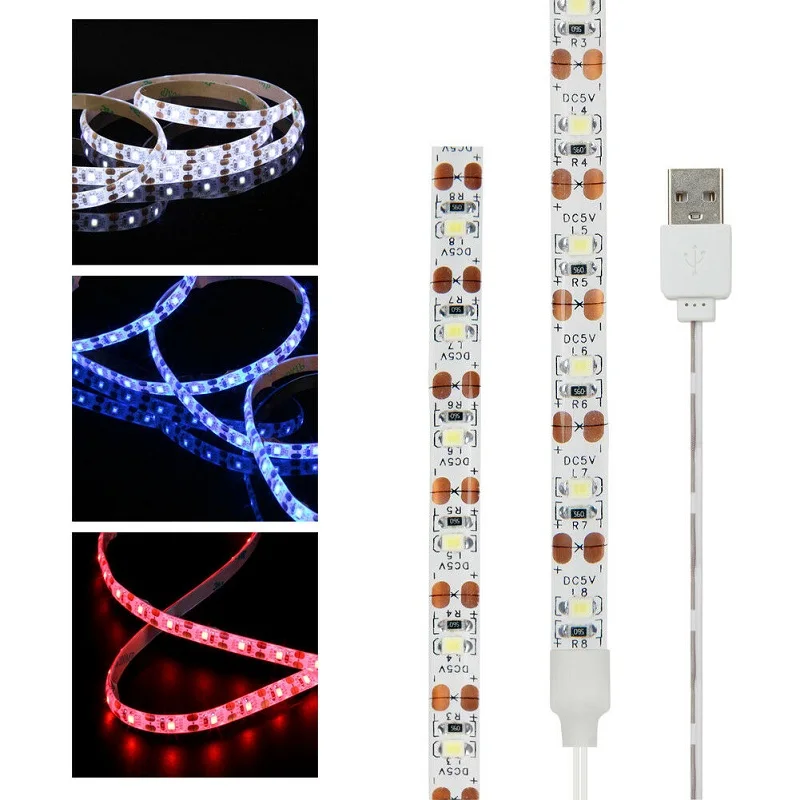 Белый Светодиодный светильник s 60 Светодиодный s/m SMD2835 5V USB светодиодный светильник для кемпинга, IP65 Водонепроницаемый светодиодный светильник - Цвет: Белый