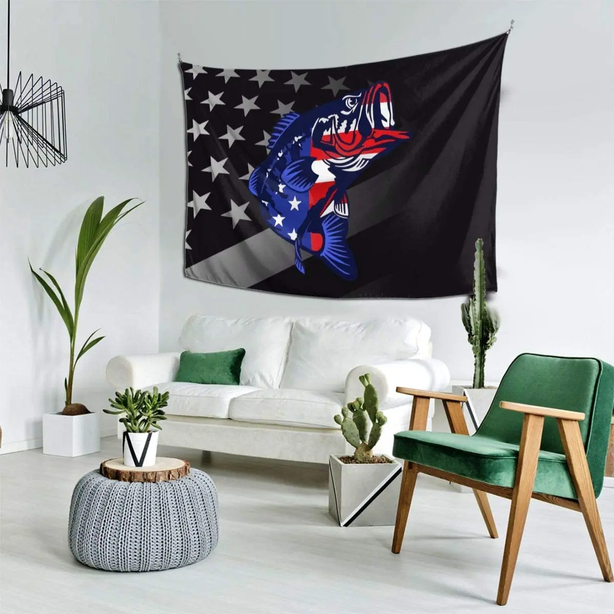 Tapiz de arte Hippie con bandera de EE. UU. Para dormitorio, sala