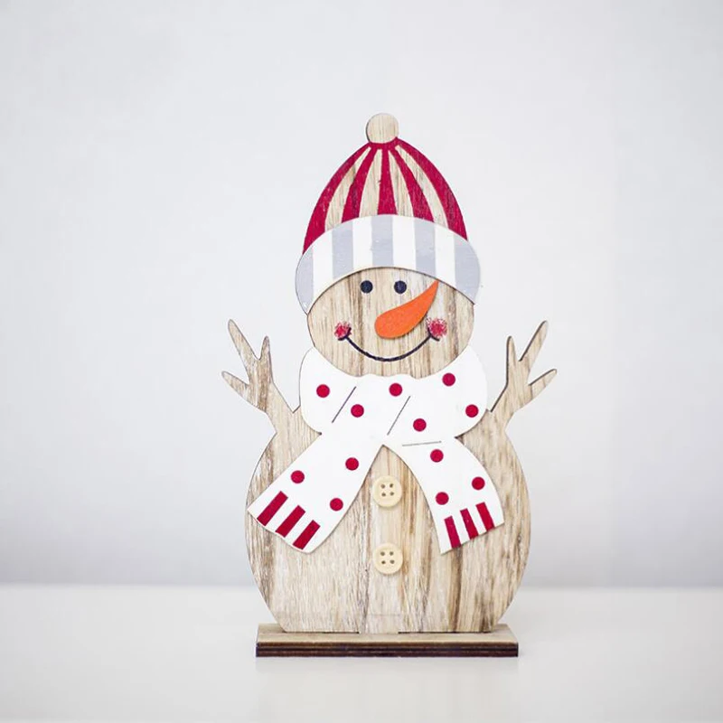 red DIY деревянный снеговик украшения для рождества детские подарки для дома баров торговых центров праздничный кулон - Цвет: red