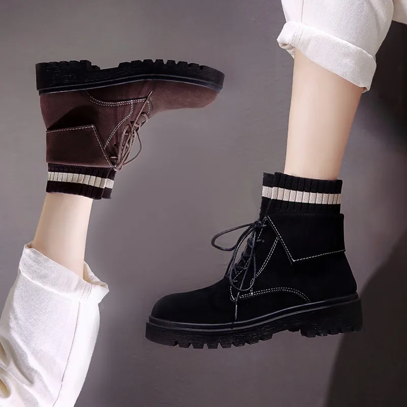 

Women Boots Autumn Ankle Boots Fashion Lace Up Shoes Women Dr Martens Boots Warm Bota Feminina 2019 Buty Damskie Calzado Mujer40