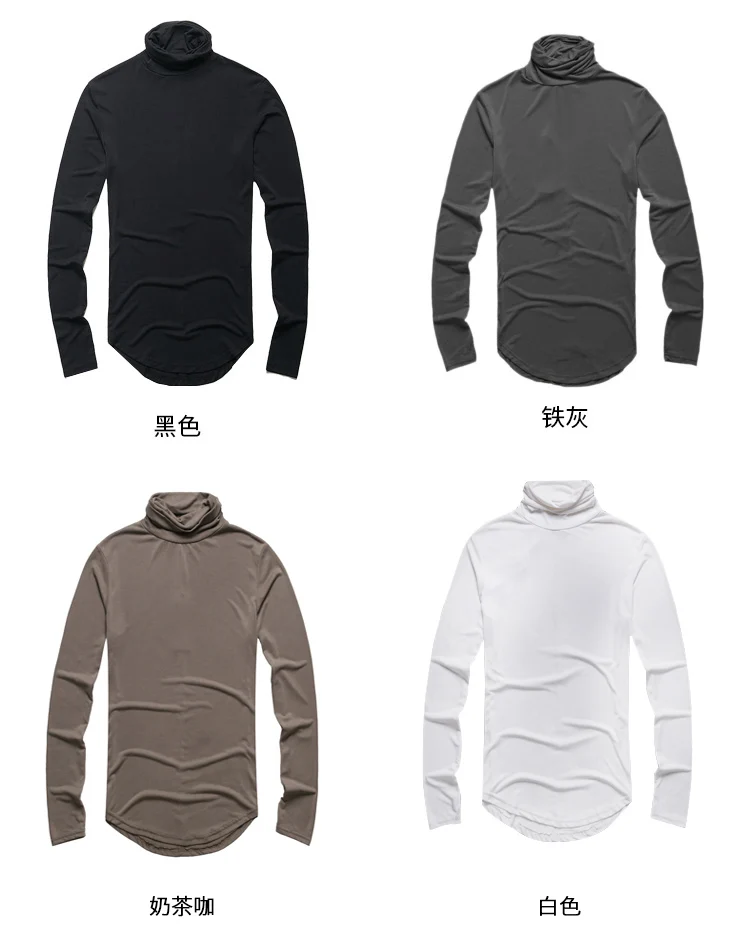 Autumn New British Style High Quality Modal Men's Cotton Turtleneck T-shirt Men's Slim Fit Long Sleeve T-shirt T027