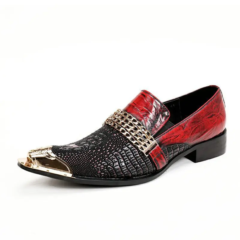 

Buty Meskie Pointed Toe Genuine Leather Casual Shoes Man Slip-on Pointed Toe British Style Loafers