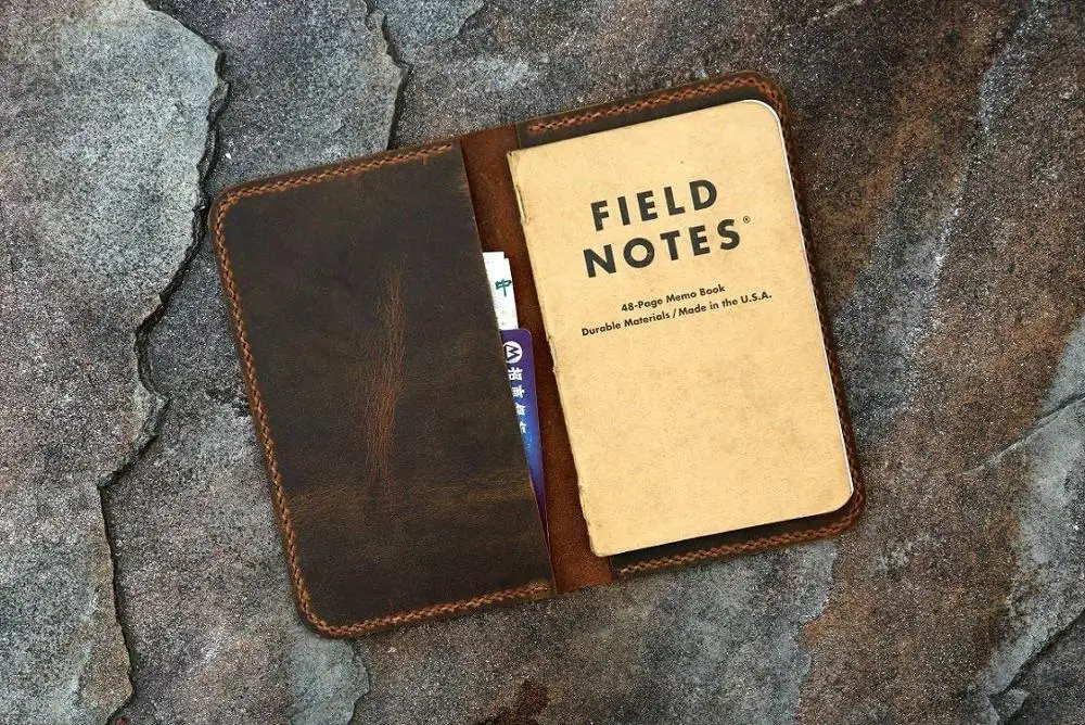 

Personalized leather cover for pocket size field notes notebook / slim minimal field notes leather case cover FA605S