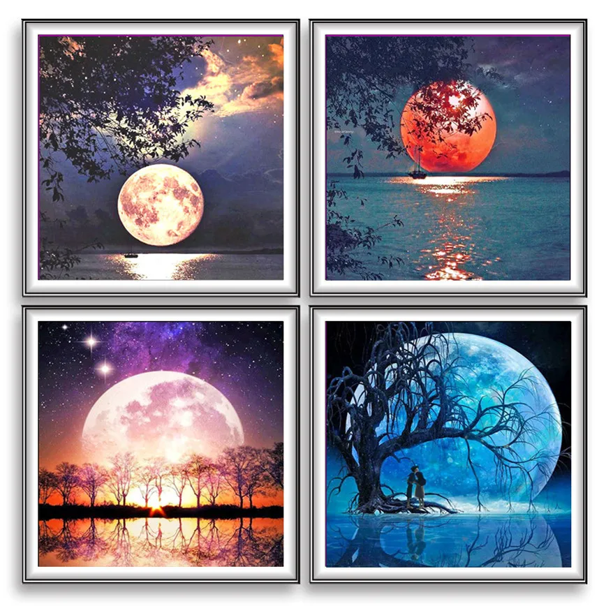 

5D DIY Diamond Painting Moonlight Full Drill Square Sea Picture Diamond Embroidery Art Kit Hobbies And Crafts Friends Gifts