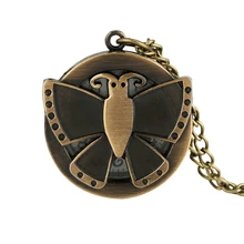 Уникальный чехол с бабочкой, карманные часы, модный флип-чехол, круглый циферблат, ожерелье, подвеска, цепь, милые часы, сувенир, подарки