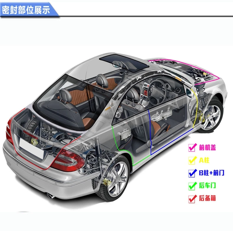 Подходит для Kai Chen D50 автомобиля весь Автомобильный Дверной зазор пылезащитный фэн шуй хит звукоизолирующий резиновый уплотнитель
