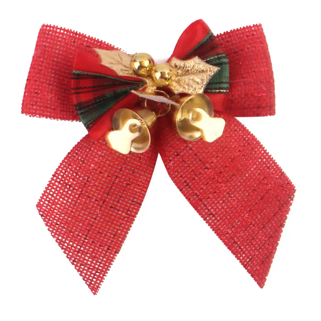 christmas bow with iron bells christmas wreath with christmas