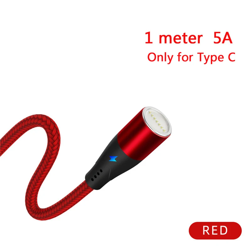 3A/5A Mobile Phone Magnetic USB Cable For Iphone Huawei 1M / 2M Micro Type C USB Charging Cable For Samsung No charging Plug - Цвет: 1Meter 5A