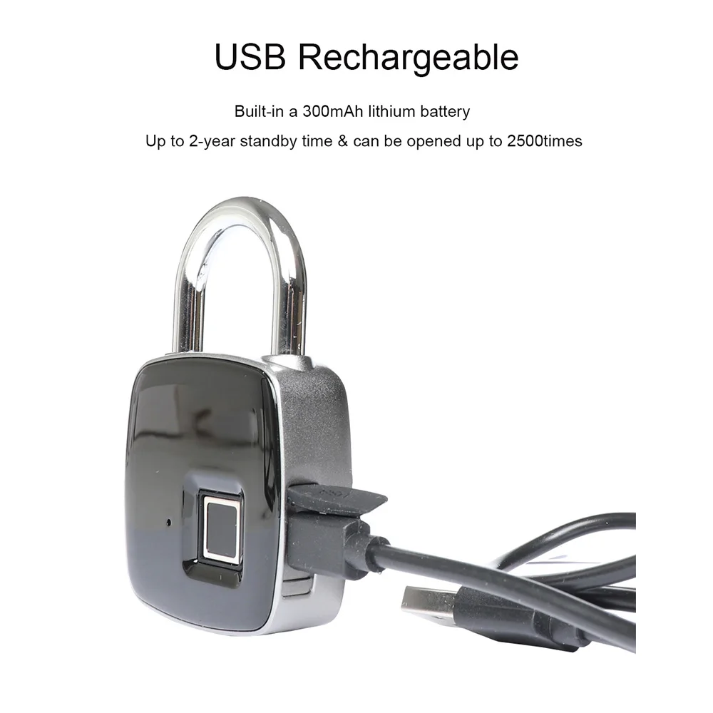 Fipilock Micro USB Перезаряжаемый смарт-замок без ключа с отпечатком пальца водонепроницаемый Противоугонный замок для безопасности дверной чехол для багажа Замок