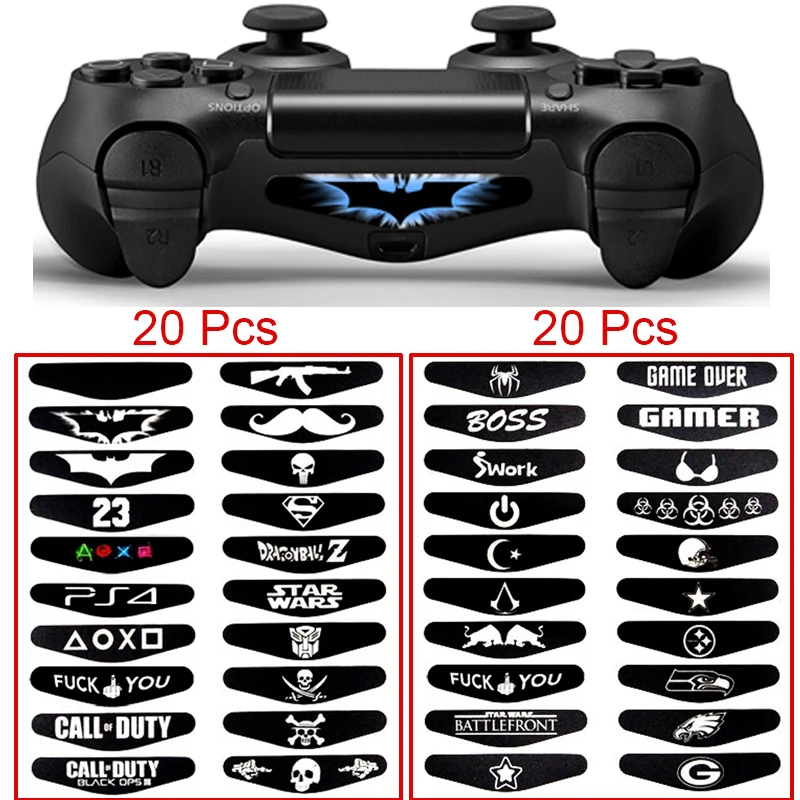 20 шт./лот модные виниловые наклейки для геймпада PS4 светодиодная световая панель