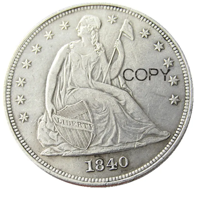 Весь набор(1840-1873)-P-S-O-CC 46 шт сидящий Liberty Dollar посеребренные копии монет