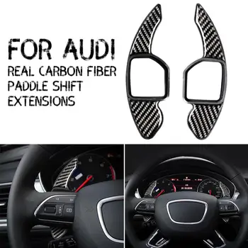 

2 Pcs/set Black Carbon Fiber Shift Paddle for Audi TT Q7 R8 A6 S4 Steering Wheel