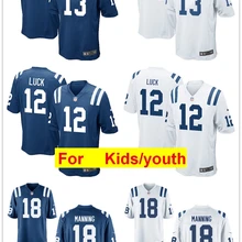Youth Индианаполис#13 TY Hilton#12 Andrew Luck#18 Peyton kidsning футбольные майки