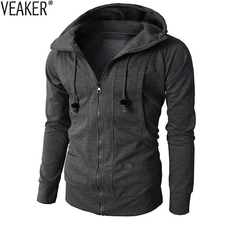 Nieuwe heren Capuchon Bovenkleding Mannelijke Herfst зимнее, зауженное пальто Lange Mouw Jassen Mannen effelen Kleur windjack