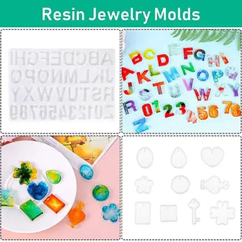 

194 pcs Alphabet Resin Silicone Mold Tools Set Letter Number Silicone Reversed Resin Casting Mold for Epoxy Resin Crafts