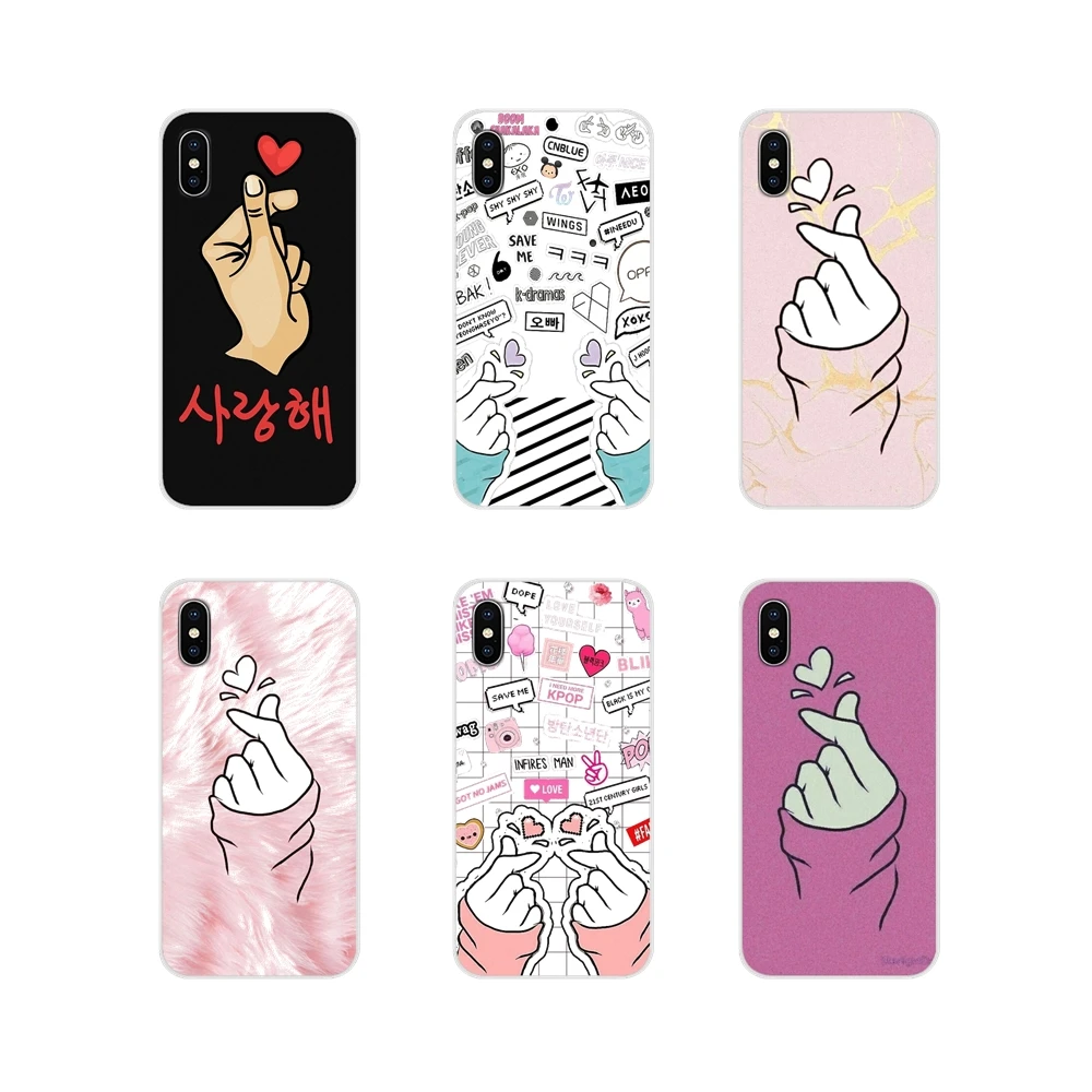 

Soft Case Covers For Xiaomi Mi4 Mi5 Mi5S Mi6 Mi A1 A2 5X 6X 8 9 Lite SE Pro Mi Max Mix 2 3 2S EXO kpop Heart Drawing Love finger