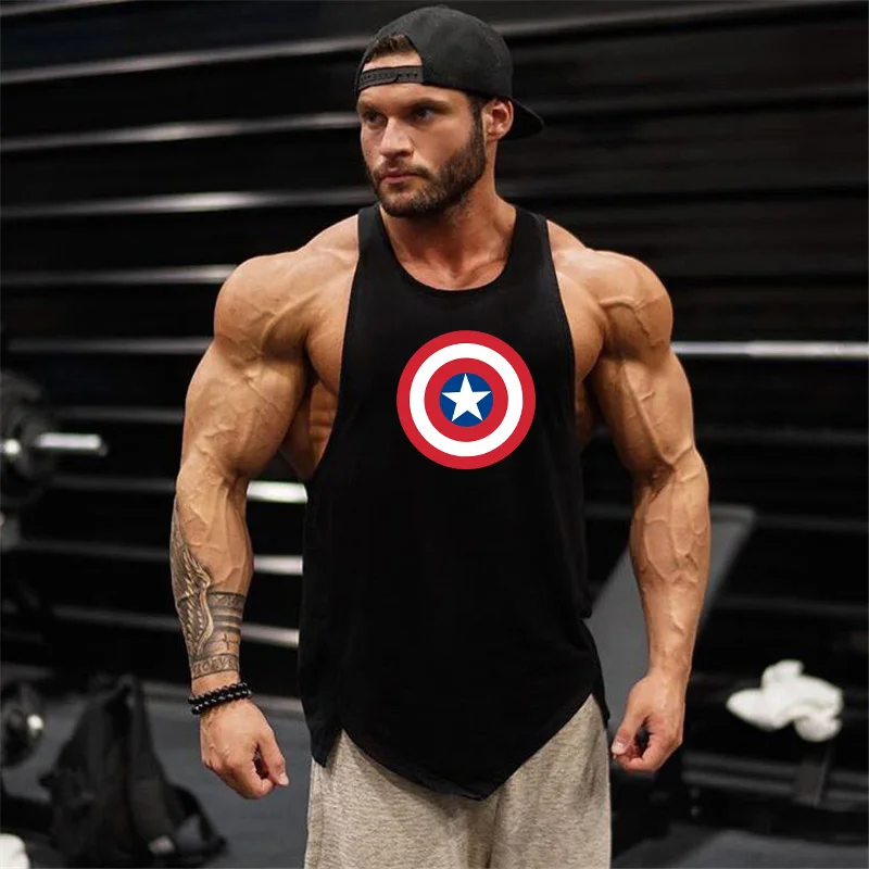 Брендовая майка для мужчин, Спортзалы, Бодибилдинг Singlet без рукавов, мужские майки, рубашка для фитнеса, одежда из хлопка, дышащая майка для мускулистых мужчин