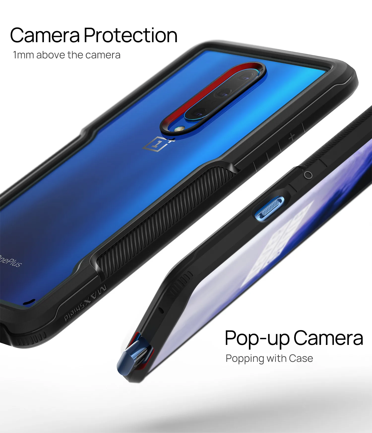 Maxshield для One Plus 7 Pro чехол противоударный Премиум гибридный защитный ТПУ бампер с прозрачной задней панелью+ Защитная пленка для экрана