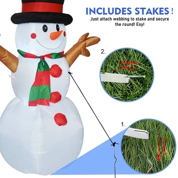 

Christmas Inflatables Snowman with Hat Snowman with Branch Hands Lighted for Home Outdoor Yard Lawn Decoration HYD88