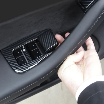 

Car ABS Window Lifter Switch Buttons Decorative Frame Cover Trim Sticker for Tesla Model 3 2018-2019 car accessories interior