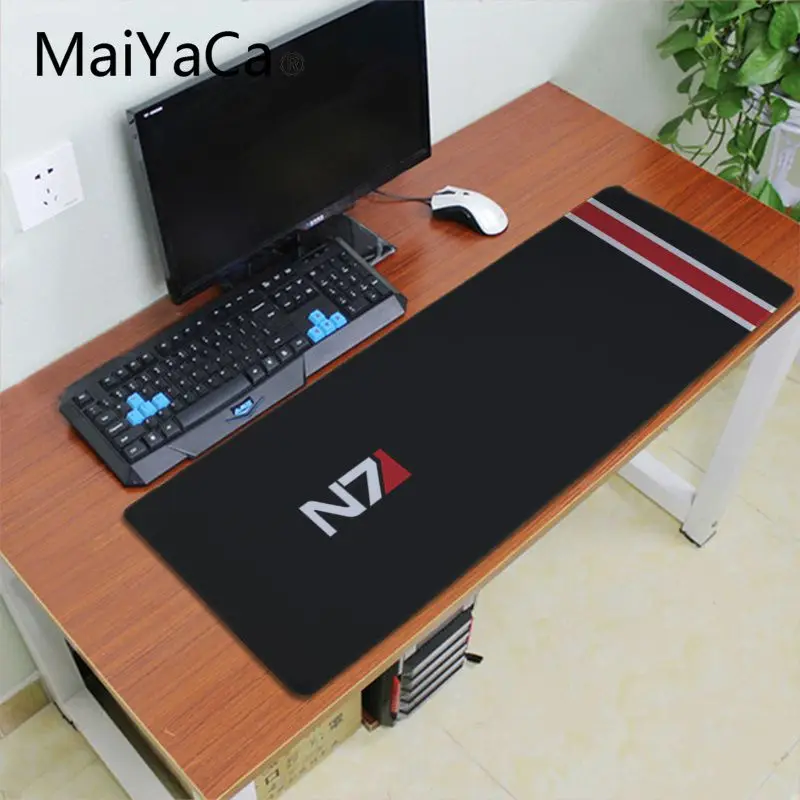 Lock Edge 30X70cm Maiyaca Mass Effect N7 игра логотип геймерская игра коврики настольная клавиатура игровой коврик для мыши геймер 60X30 см большой Офисный Компьютерный стол коврик - Цвет: Lock Edge 30X70cm