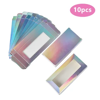 

10Pcs False Eyelash Packaging Box Rectangle Cardboard Box Case for False Eyelashes Cosmetic Empty Eyelash Packaging Lashes Box