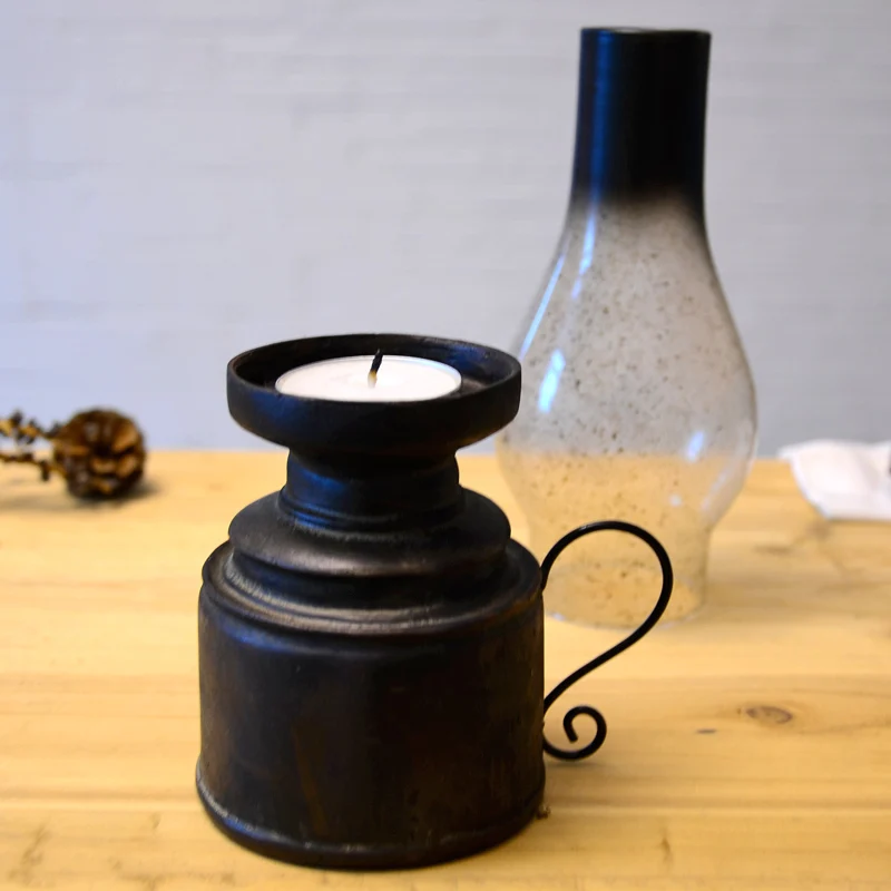 Большой винтажный Настольный подсвечник черный скандинавский подставка для