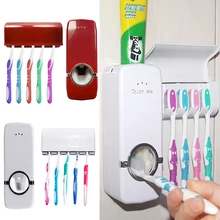 Bathroom Accessories Set Toothbrush Holder Automatic Toothpaste Dispenser Holder Toothbrush Wall Mount Rack Bathroom Tools Set