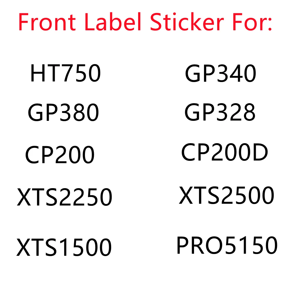 5 шт. VBLL наклейка на переднюю этикетку для Motorola XPR7550 XPR7580 DP4600 DP4601 XiR P8268 P8660 P8668 DGP8050