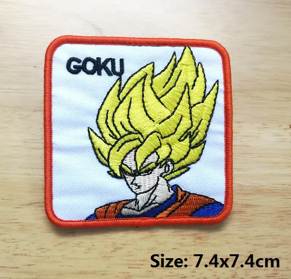 Ткань для вышивания Dragon Ball, клеящиеся аксессуары для детской одежды с утюгом на спине, нашивки значки - Цвет: Безникелевый белый