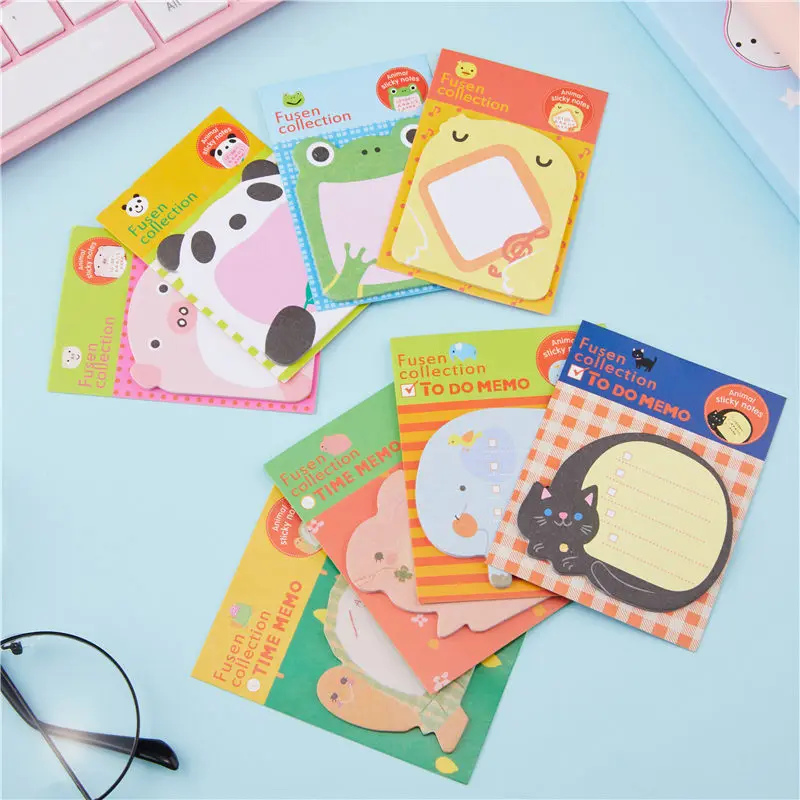 

Creative Cartoon Animal Meomo Pad Adhesive Sticky Notes Office Planner Notepad Student School Stationary Supplies 02158