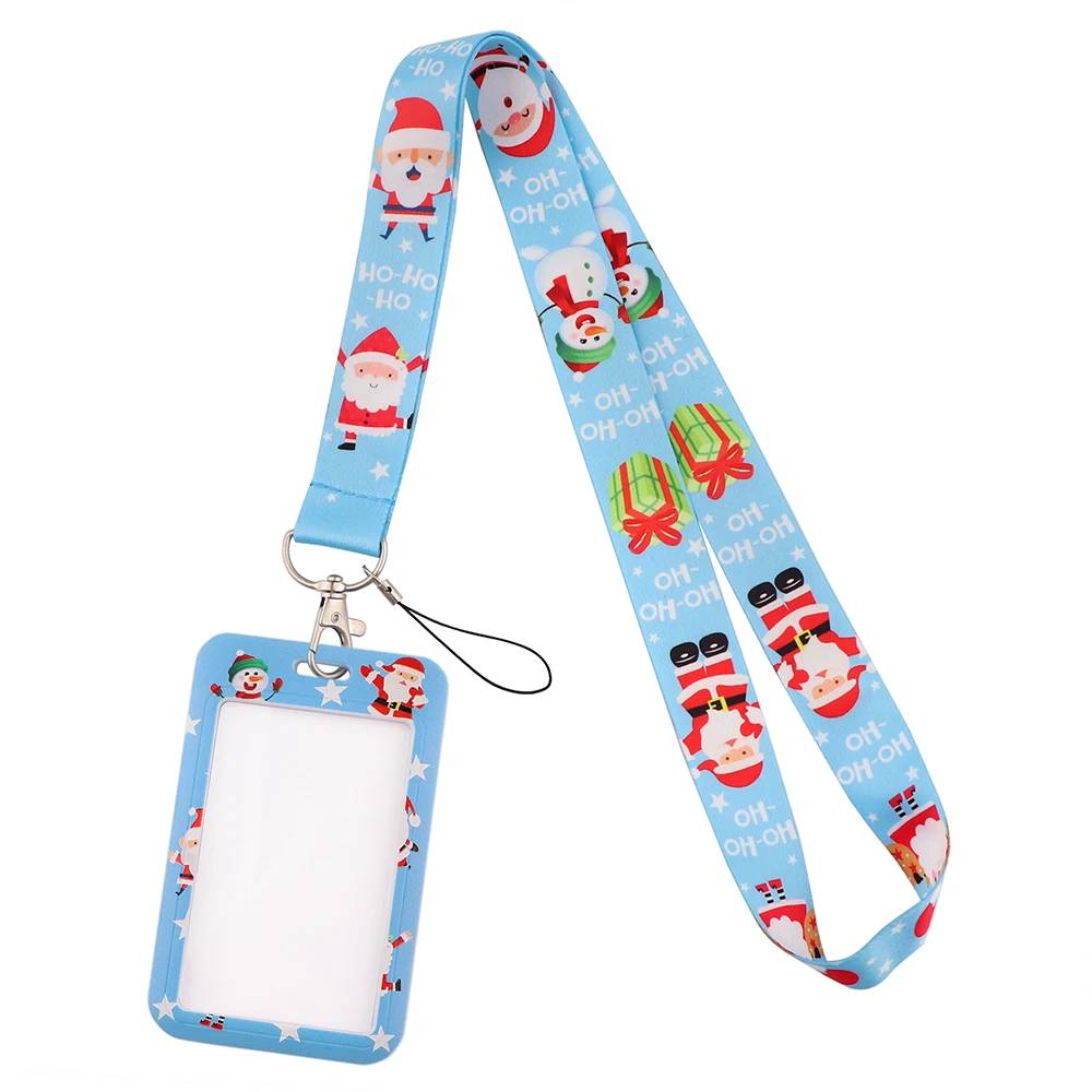 DB854 Christmas Santa Claus Neck Strap Lanyard for Key Lanyard Card ID Holder Jewelry Decorations Key Chain Accessories Gifts