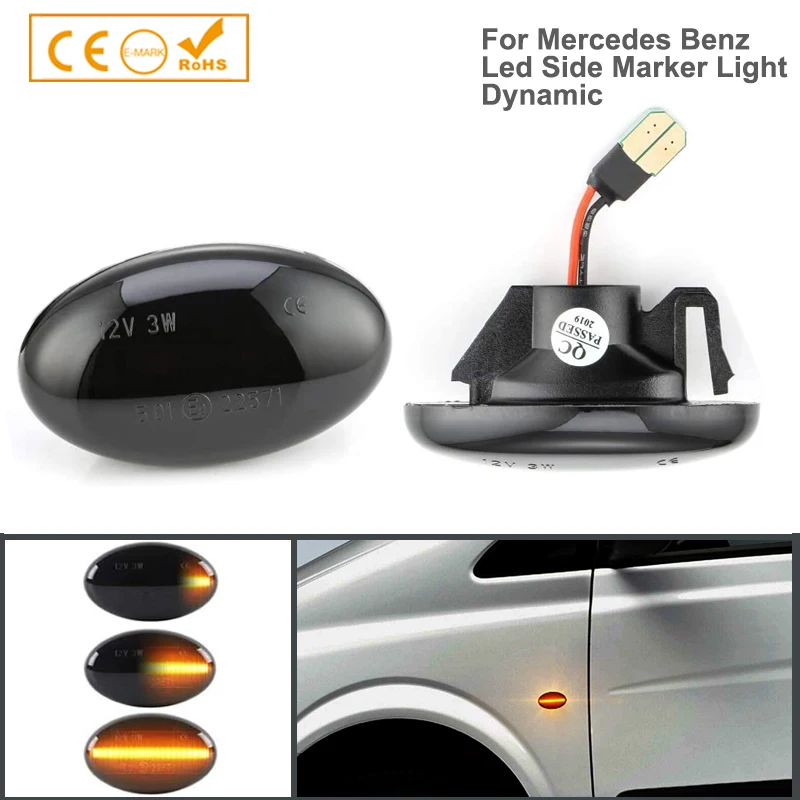 

2Pcs For Mercedes-Benz Smart 450 & Benz W639 W168 W447 LED Side Marker Light Repeater Turn Signal Light Car-Styling
