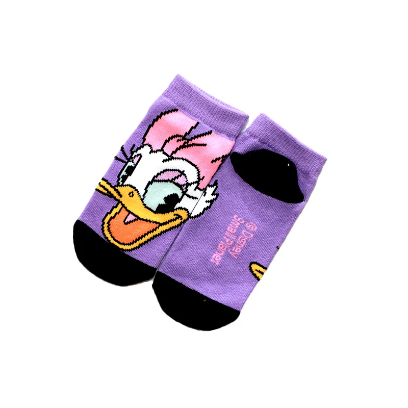 purp Хлопковые носки для мальчиков и девочек 2-6 лет с изображением Микки и маргаритки носки-тапочки детские носки с рисунками осенние носки-Тапочки - Цвет: purp