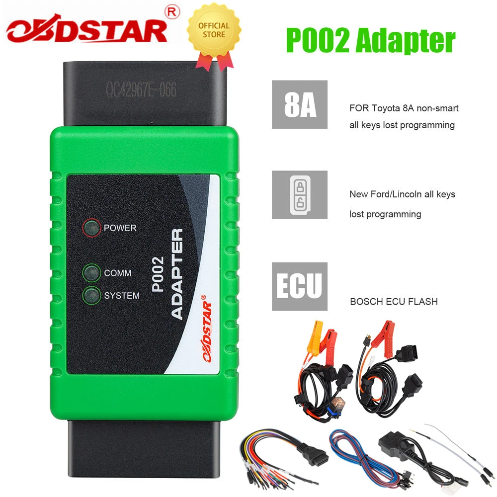 OBDSTAR P002 Adapter Full Set for TOYOTA 8A Non-Smart Key for Ford  All Keys Lost automobile exhaust gas analyzer